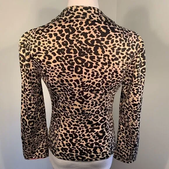 Bongo Leopard One Button Blazer Sz S - Picture 3 of 7